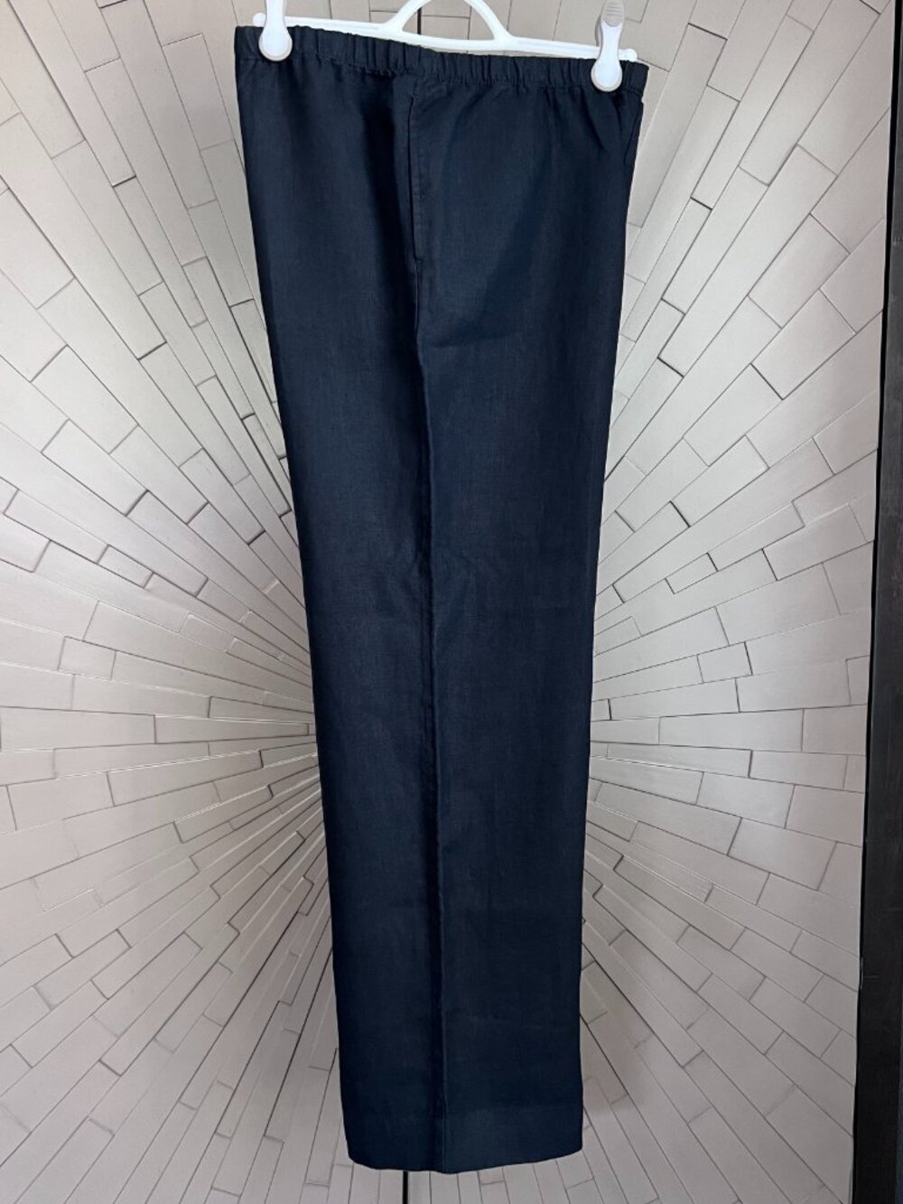 J Jill 100% Linen Black Pull-On Pants Medium Petite